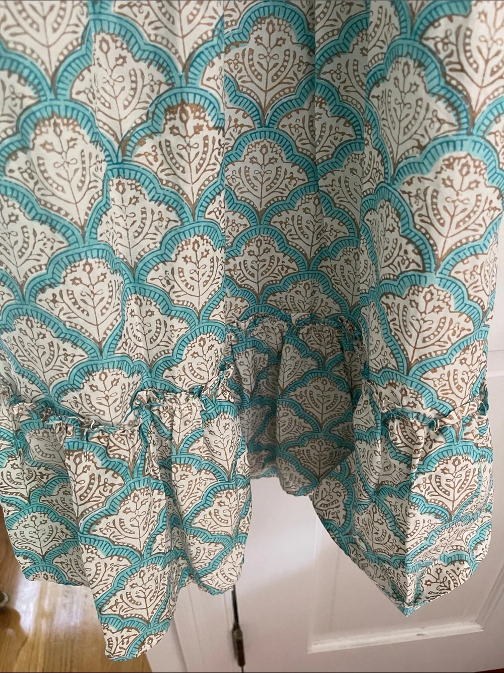 New!! Aqua and tan & white block print Roller Rabbit Sundress